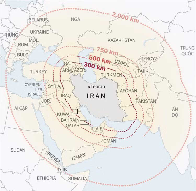 Theo các phân tích của các chuyên gia quân sự, khi tầm bắn tên lửa của Iran đạt tới 2.000 km, có thể dễ dàng bao phủ lãnh thổ Ả Rập Saudi và Ấn Độ; thậm chí vươn tới các quốc gia thành viên NATO ở Đông Âu như Romania.