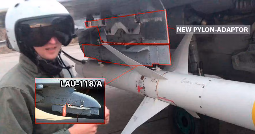 Một đoạn video được Bộ Quốc phòng Ukraine đăng tải, về một phi công chiến đấu Ukraine đang viết thông điệp cho người Nga trên một tên lửa AGM-88, được sử dụng trên một chiếc MiG-29 do Liên Xô sản xuất, hiện còn trong biên chế của Không quân Ukraine cho thấy, có một bộ chuyển đổi tín hiệu, được gắn vào buồng lái của máy bay.
