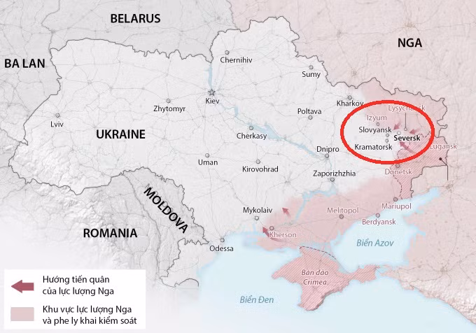 Còn tình hình chiến trường Ukraine trong 24 giờ qua cho thấy, Quân đội Nga vẫn đang “miệt mài” tổ chức các đợt tiến công. Trên hướng Seversk, Quân đội Nga đang chuẩn bị chiếm vùng ngoại ô Veseli và bao vây phía bắc gần Vyrogolovka.