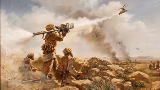 Khi Liên Xô đưa quân vào Afghanistan, đây cũng là đỉnh điểm của thời kỳ chiến tranh Lạnh; để kiềm chế chiến lược của Liên Xô, Mỹ và các nước khác đã cung cấp cho các tổ chức kháng chiến nhiều loại vũ khí hiện đại (súng, đạn, pháo, tên lửa Stinger, v.v.), làm tiêu hao rất nhiều sinh lực của Liên Xô.