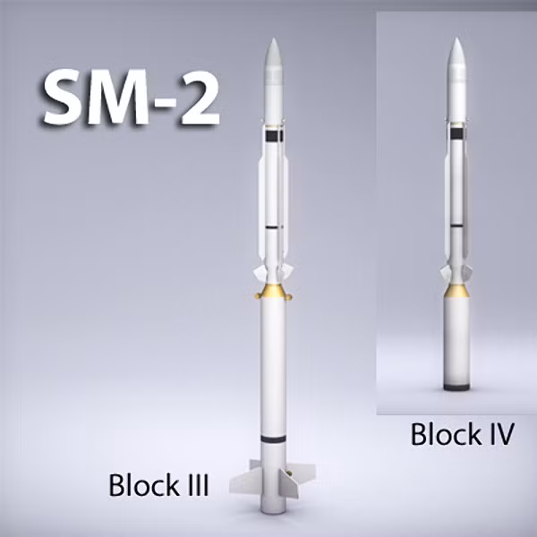 Tên lửa phòng không SM-2 (Standard-2) có tầm bắn 120-200 km, trong đó có một biến thể khác là Block IIIAZ, tên lửa này chuyên dùng cho tàu khu trục tàng hình lớp Zumwalt của Hải quân, giá mỗi tên lửa 770.000 USD. 
