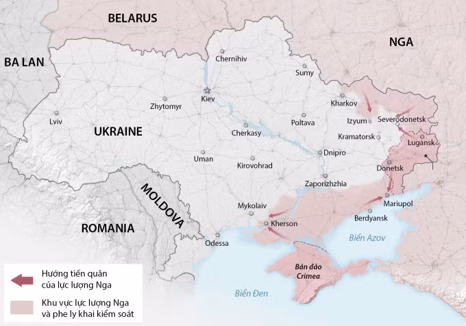 Bước đột phá lớn: Tuyến phòng thủ của Ukraine ở Donbas bị phá vỡ Buoc dot pha lon: Tuyen phong thu cua Ukraine o Donbas bi pha vo