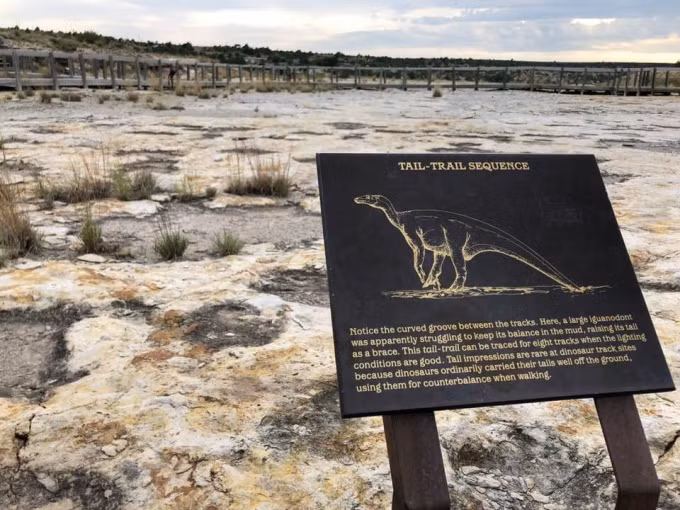 Công viên bang Clayton Lake nằm ở New Mexico, Mỹ là một địa điểm nổi tiếng thế giới. Một trong những điều khiến công viên này hấp dẫn du khách là các dấu chân khủng long.