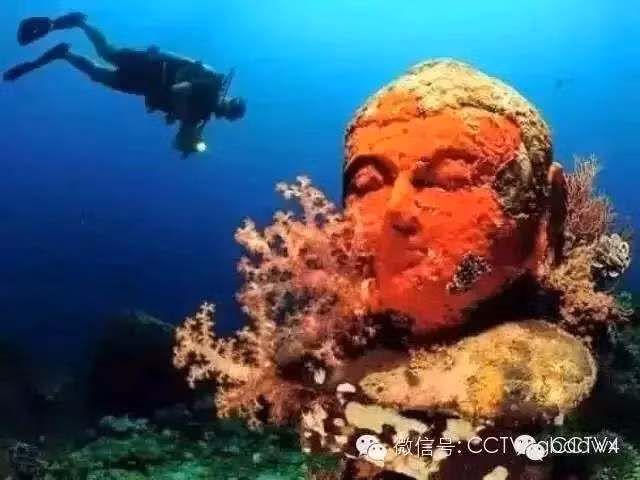 Theo phỏng đoán, ngôi đền bí ẩn dưới đáy biển nằm ở một vị trí không xa đền Borobudur. (Nguồn: CCTV)