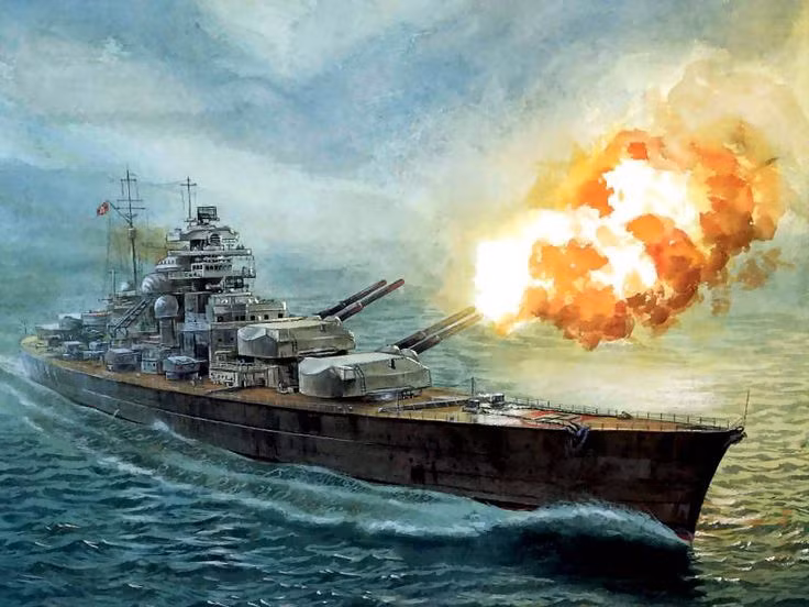 Tàu chiến Bismarck của Đức quốc xã là chiến hạm tối tân nhất từng tham gia trận đánh tại khu vực Đại Tây Dương trong Thế chiến 2.