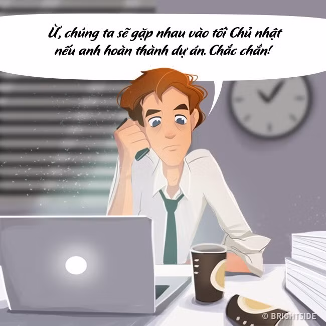  6. Nghiện làm việc: Người coi trọng công việc hơn người yêu không đáng tin cậy. Lúc đầu, bạn có thể tự hào khi một nửa chăm chỉ làm ăn nhưng những lần hẹn hò ít ỏi sẽ sớm khiến bạn thay đổi và cảm thấy chán nản.