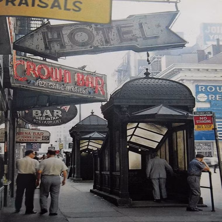 Một góc phố ở thành phố New York trong bức ảnh chụp năm 1960.