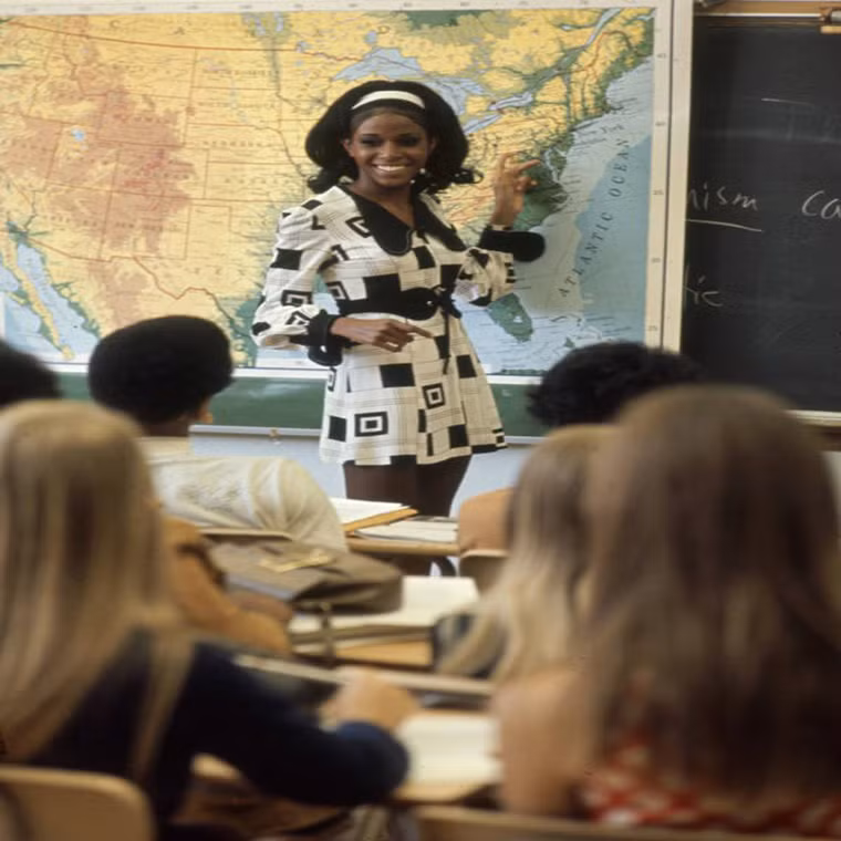 Bên trong một lớp học trung học ở Denver, bang Colorado, năm 1969.