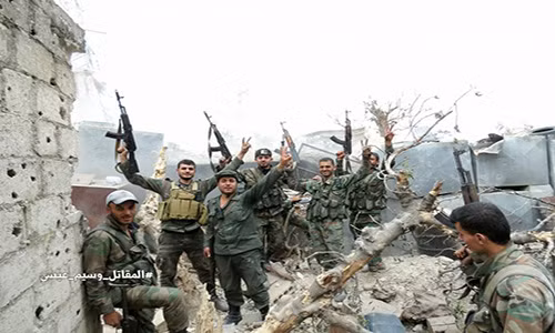 Al Masdar News đưa tin ngày 4/5, quân đội Syria đang tiến gần đến chiến thắng ở khu vực phía đông thủ đô Damascus. Ảnh: AMN.