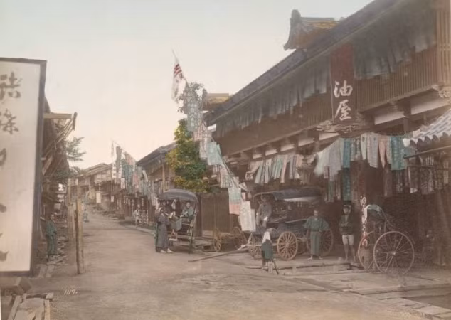 Một quán trà ở Nakasendo trong bức ảnh chụp vào khoảng thời gian từ năm 1880 đến 1890. Ảnh: ATI.