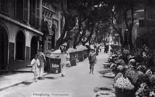 Khu chợ hoa ở Hong Kong nhiều năm về trước. Ảnh: VT.