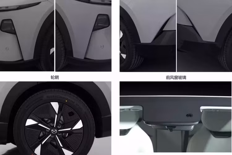 Mazda cho biết thiết kế này giúp giảm hệ số lực cản gió và tối ưu hóa việc làm mát pin, từ đó cải thiện hiệu suất cũng như phạm vi hoạt động. Bên cạnh đó là màu sơn tím bóng độc đáo, gợi nhớ đến Mazda Arata Concept.