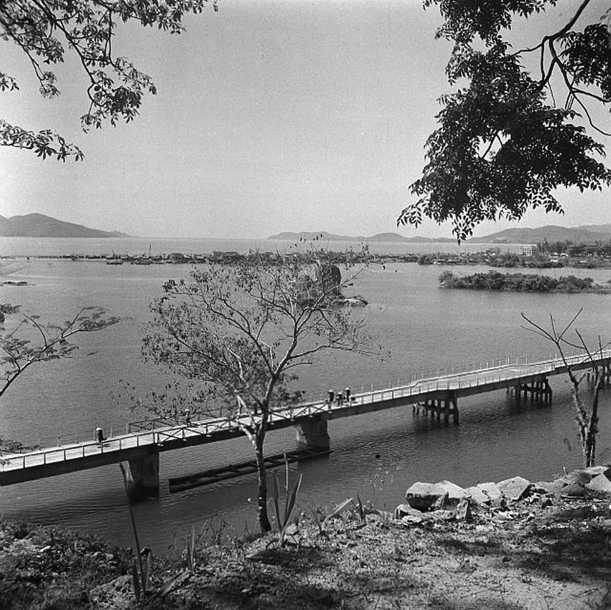 Khu vực cửa sông Cái nhìn từ tháp Po Nagar, Nha Trang năm 1947. Ảnh: Michel Huet/ Getty.