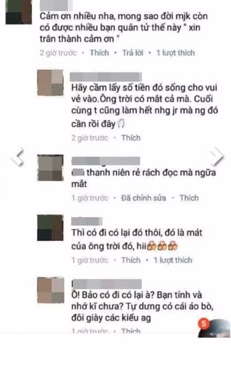 Câu chuyện của K.K.K và những phản ứng của nam thanh niên người yêu cũ không chỉ khiến nhiều dân mạng nực cười mà còn cho đây chẳng khác nào một câu "chuyện lạ có thật", một "tấm bi hài kịch giữa đời thường". Một số fanpage về giới trẻ, tình yêu cũng chia sẻ lại những status, bài đăng của K.K.K kèm theo lời nhắn nhủ gửi tới những cô gái trẻ, đặc biệt là các bạn sinh viên nên chọn lựa kỹ lưỡng người mà mình có ý định dành trao tình cảm, tránh trường hợp bị "đào mỏ" mà vẫn phải ngậm đắng chi thêm tiền trả lại tình phí.
