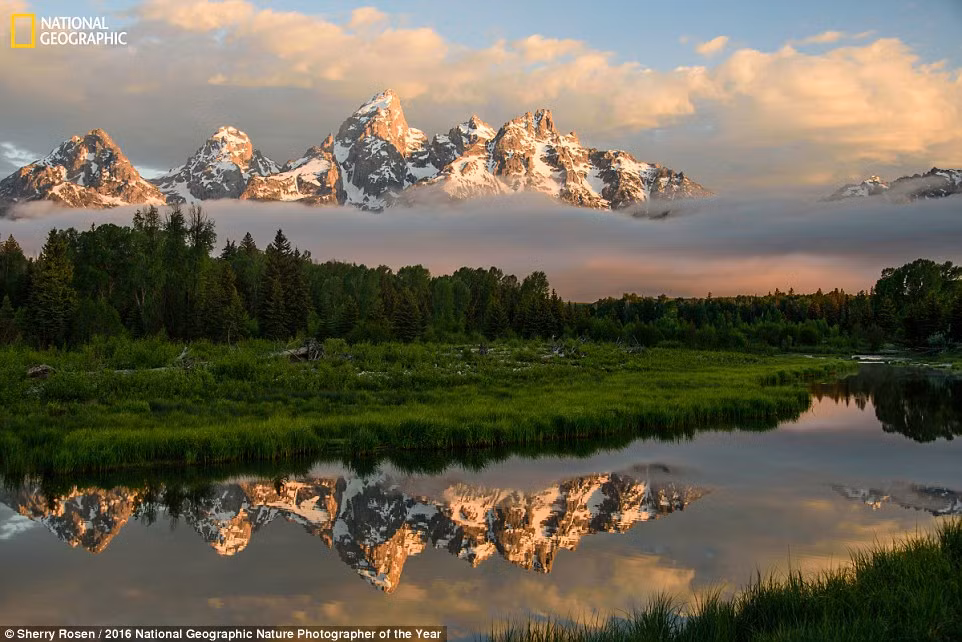 Phong cảnh núi sông hùng vỹ ở Teton Range, Mỹ. (Ảnh: Sherry Rosen)