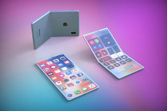 Ảnh concept smartphone màn hình gập của Apple. Ảnh concept smartphone màn hình gập của Apple.