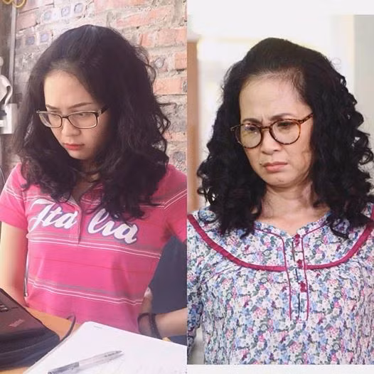 " Sống chung với mẹ chồng" gây sốt trong cộng đồng giới trẻ và một số gương mặt trẻ tuổi cũng bất ngờ trở thành tâm điểm chú ý với những câu chuyện, hình ảnh có liên quan đến bộ phim này. Mới đây nhất, sau bức ảnh chụp với mái tóc xoăn và khuôn mặt biểu cảm cau có giống hệt bà Phương trong "Sống chung với mẹ chồng", một cô gái trẻ ở Hà Nội đã bất ngờ trở thành tâm điểm chú ý của bạn bè, cư dân mạng. Xem xong bức ảnh trên, nhiều dân mạng đã phì cười và nhận xét, tuy khác có khoảng cách tuổi tác khá lớn và tạo hình cũng khác nhau hoàn toàn... nhưng biểu cảm trên khuôn mặt của hai người lại giống nhau một cách đầy thú vị.