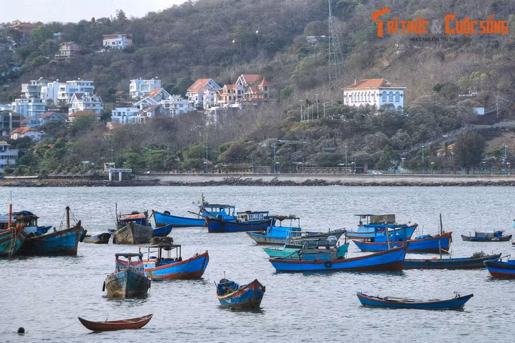 Những con tàu cá quần tụ ở khu vực Bãi Trước Vũng Tàu. Bạch Dinh, tòa dinh thự cổ được xây từ năm 1898-1902, nằm trên sườn núi Lớn.