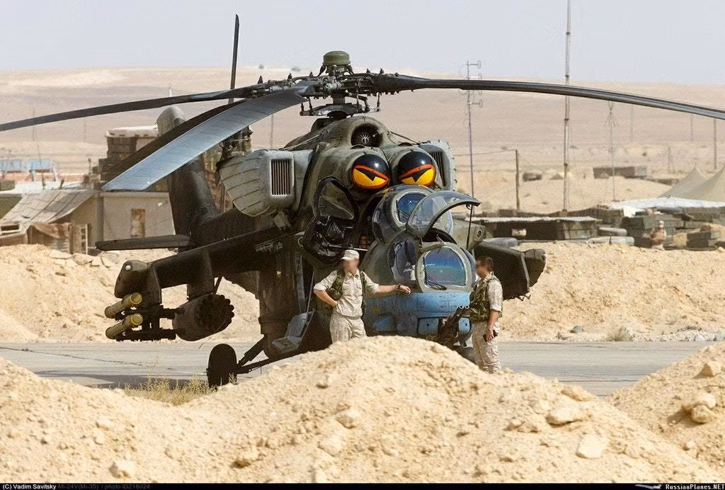 Trực thăng tấn công Mi-25 tham chiến tại Syria. Ảnh: Tumblr.