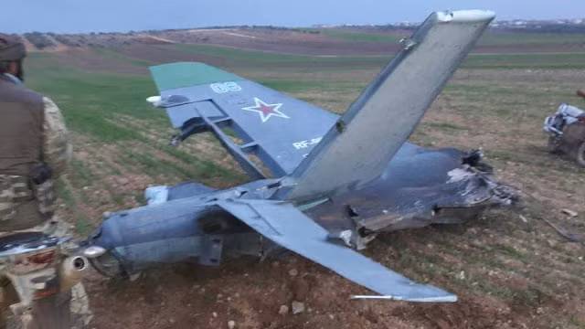 Những phần còn lại của chiếc Su-25 bị bắn rơi ở Idlib. Ảnh: The Boresight