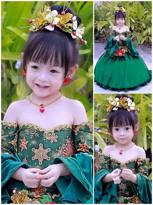 Chỉ trong một vài ngày, cộng đồng mạng xứ Chùa Vàng đã chia sẻ với tốc độ nhanh chóng mặt các bức ảnh của bé gái Thái Lan trong trang phục truyền thống của phụ nữ nhiều quốc gia. Trong các bộ trang phục khác nhau, cô bé đã hóa thân rất thành công thành các mỹ nữ thời xưa xinh đẹp, kiêu sa.