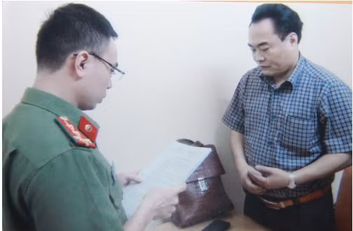 Đối tượng Trần Đức Trung thời điểm bị bắt.