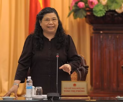 Bà Tòng Thị Phóng, nguyên Ủy viên Bộ Chính trị, nguyên Phó Bí thư Đảng đoàn Quốc hội, nguyên Phó Chủ tịch Thường trực Quốc hội.
