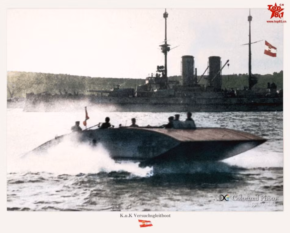 Tàu đệm khí KUK Versuchsgleitboot của Hải quân Đế quốc Áo - Hung, đây là một trong những thành tựu công nghệ nổi bật nhất giai đoạn đầu thế kỷ 20.