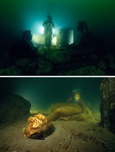 Cung điện của Cleopatra, Alexandria, Ai Cập: Một nhóm các nhà khảo cổ học đã phát hiện ra những thứ mà họ tin rằng là tàn tích từ cung điện của nữ hoàng Ai Cập nổi tiếng Cleopatra. Cung điện này được cho rằng đã bị nhấn chìm bởi các trận động đất và sóng thần dữ dội cách đây hơn 1.600 năm.