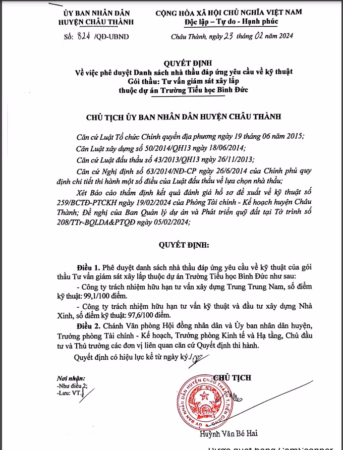 Tiền Giang: Gói TVGS Trường TH Bình Đức, nhà thầu không phục E-HSDXKT? - Hình 2 Tien Giang: Goi TVGS Truong TH Binh Duc, nha thau khong phuc E-HSDXKT?-Hinh-2