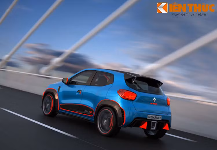 Trong khi Kwid Climber hướng tới ý tưởng xe địa hình thì ngược lại, Renault đã thiết kế Kwid Racer đầy thể thao, để mẫu xe giá rẻ này trở thành một chiếc "xe đua đường phố" thực thụ.