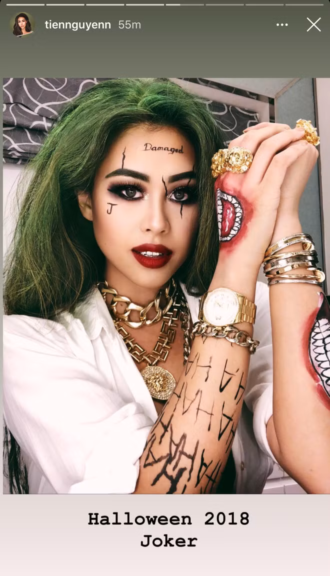 Bằng màn hóa trang này, có thể khẳng định gọi rich kid Tiên Nguyễn là "nữ hoàng Halloween" không có sai.