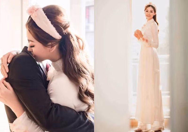 Cuối tháng 11/2020, Á hậu Tường San lên xe hoa. Ông xã của cô sinh năm 1991, hơn người đẹp 9 tuổi. Cả hai hẹn hò được khoảng 1 năm. Ảnh: Sức Khoẻ và Đời Sống.