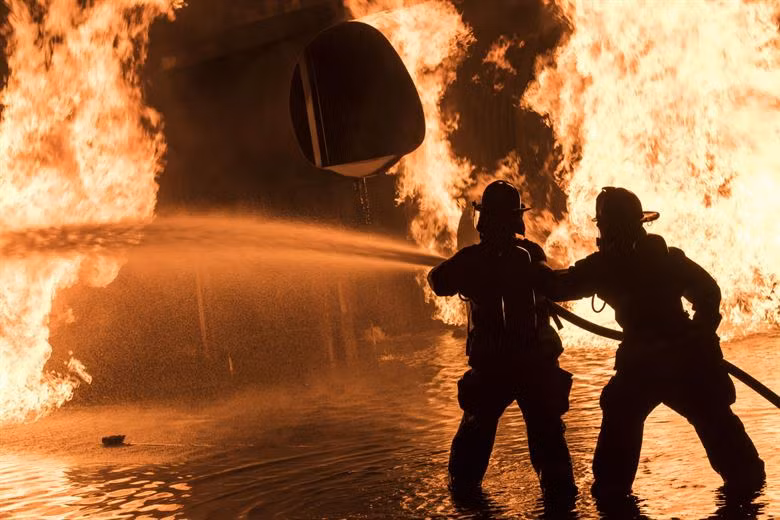 Lực lượng phản ứng nhanh tại căn cứ không quân Moody của Mỹ thực tập phương án chữa cháy. Ảnh chụp ngày 9/11/2017. Nguồn ảnh: USAF.