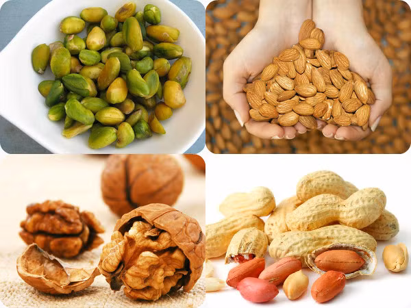 Người lớn hay trẻ em cũng nên ăn hạnh nhân, hạt điều, đậu phộng và óc chó để đáp ứng nhu cầu sắt thường xuyên trong cơ thể. Ảnh: Boldsky.