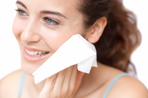 Sửa lại lớp trang điểm không ưng ý hoặc lau vết son lem cực dễ dàng bằng khăn giấy ướt hoặc khăn giấy tẩy trang.
