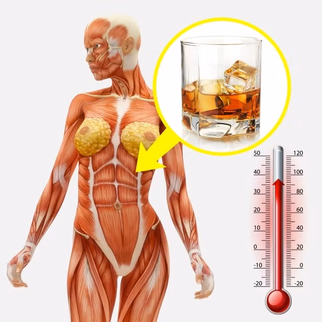 3. Rượu khiến bạn ấm hơn: Chúng ta thường cảm thấy ấm người hơn ngay sau khi uống rượu vì máu chảy vào da. Tuy nhiên, trên thực tế, máu lúc này cũng di chuyển đến từ các bộ phận cơ thể khác, bao gồm các cơ quan nội tạng của bạn. Kết quả là, cơ thể bạn cũng chịu lạnh kém hơn dù không có dấu hiệu rõ ràng. Ảnh: Depositphotos.