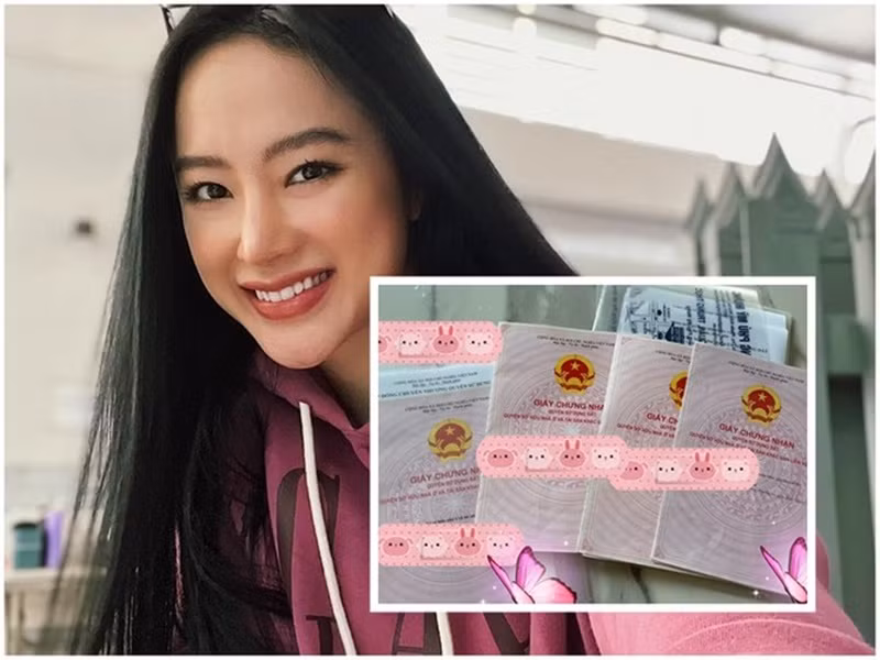 Angela Phương Trinh cũng là mỹ nhân Việt sở hữu nhiều bất động sản. Tháng 4/2022, trên trang cá nhân cá nhân, Angela Phương Trinh khoe xấp sổ đỏ và hé lộ mua 4.000 m2 đất ven sông thuộc Cần Giờ, TPHCM cho dự án kinh doanh mới. Cô viết: "Xây cái biệt thự ven sông ngày ngày ngắm sông, ngắm rừng và ngắm biển nào". Ảnh: FBNV.
