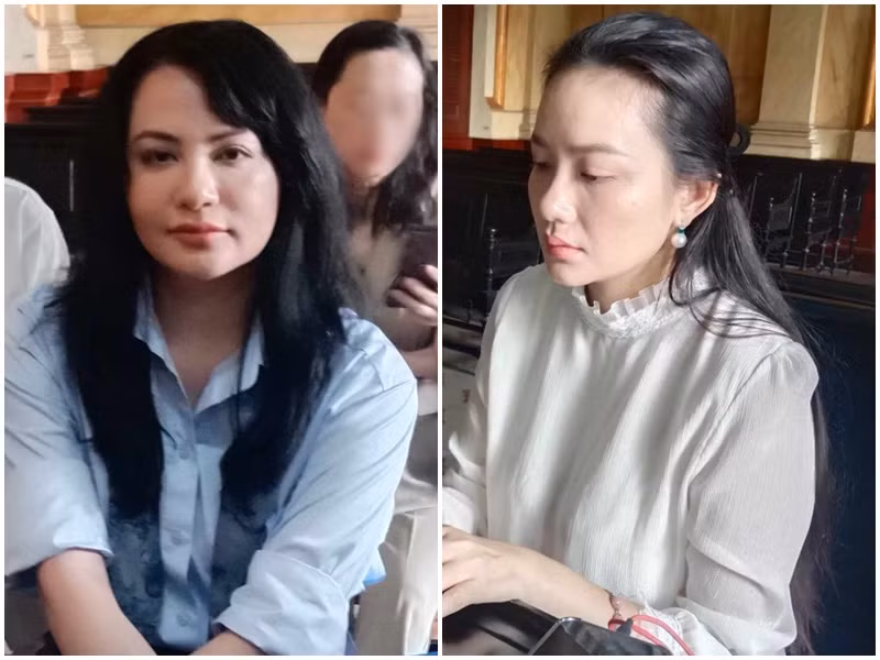 Mới đây, Ngọc Thúy - Phan Như Thảo chạm mặt tại tòa. Phan Như Thảo (phải) tham dự phiên xử thay ông xã Đức An còn Ngọc Thúy - vợ cũ Đức An là bị đơn trong vụ kiện tranh chấp. Ảnh: Vietnamnet.