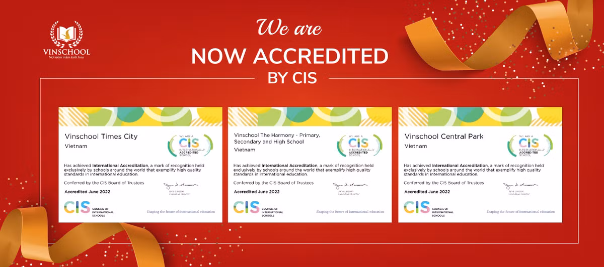 Vinschool the Harmony, Vinschool Times City và Vinschool Central Park đạt giám định CTS Vinschool the Harmony, Vinschool Times City va Vinschool Central Park dat giam dinh CTS