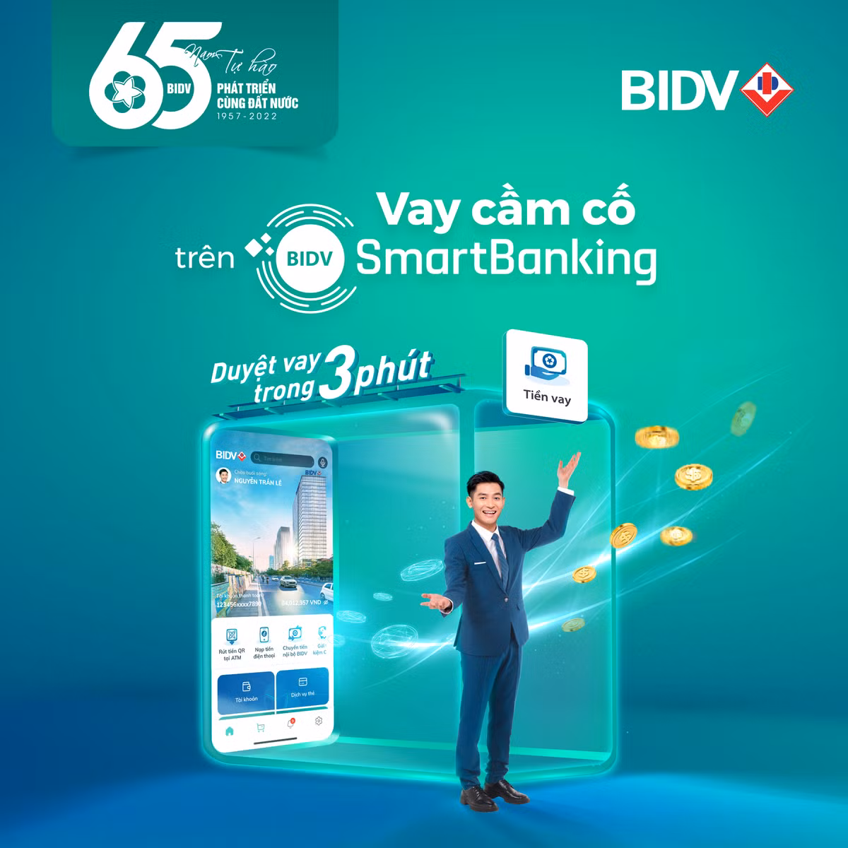 Vay online trong 1 phut va nhieu tinh nang moi tren BIDV SmartBanking