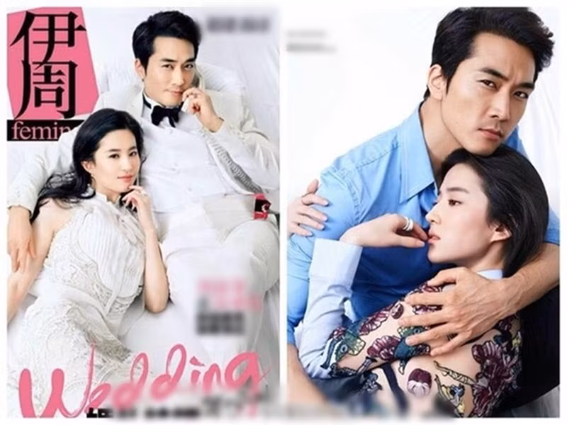 Lưu Diệc Phi và Song Seung Hun công khai hẹn hò năm 2015 khi ra mắt phim đóng chung Tình yêu thứ ba. Chuyện tình kết thúc vào đầu năm 2018. Song Seung Hun là mối tình duy nhất mà Lưu Diệc Phi công khai hẹn hò. Ảnh: Báo Giao Thông.