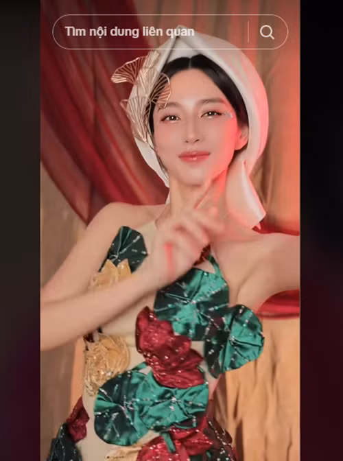 Thùy Tiên cho hay: "Trend này thua chị Hòa Minzy mỗi khúc giữa thôi". Ảnh: TikTok Thùy Tiên.