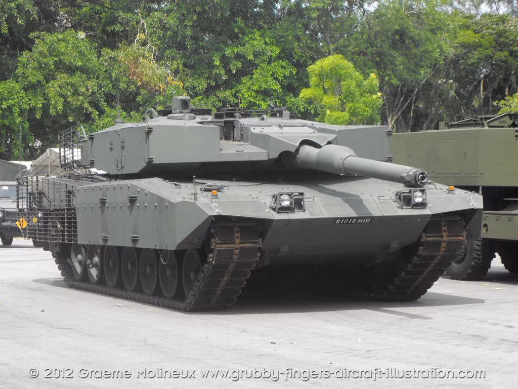 Về hoả lực phụ, T-90 cũng áp đảo hoàn toàn khi có một súng máy đồng trục cỡ 7,62mm và một súng phòng không cỡ 12,7mm trên nóc xe tăng. Trong khi đó, cả hai khẩu súng máy tương tự của Leopard 2 đều chỉ cùng cỡ 7,62mm. Nguồn ảnh: Forces.