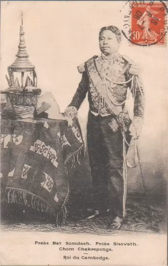 Chân dung quốc vương Campuchia Sisovath Monivong (1840 - 1927).