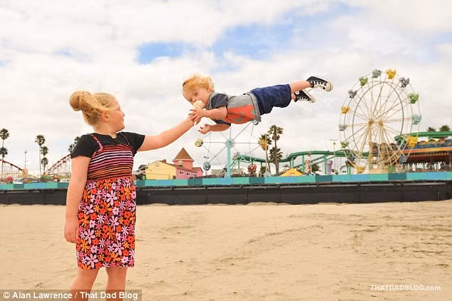 Trong loạt ảnh thú vị của mình, cậu bé Wil được đặt trong nhiều hoàn cảnh khác nhau với trạng thái “bay” đầy lãng đãng, thú vị.