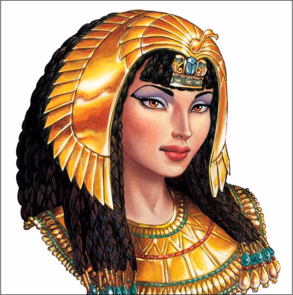 Nữ hoàng Cleopatra VII của nước Ai Cập cổ đại.nổi tiếng là người phụ nữ đẹp, thông minh và mạnh mẽ. Với nhan sắc mê hồn của mình, bà đã chiếm được trái tim của 2 người đàn ông quyền lực nhất thời bấy giờ là Hoàng đế La Mã Julius Caesar và vị tướng La Mã dũng mãnh Mark Antony. Cũng nhờ mối quan hệ này, bà đã giữ vững vị trí ngai vàng của mình cũng như hòa bình cho Ai Cập.