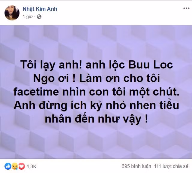 Nhat Kim Anh tham thiet xin chong cho duoc nhin con… dau chi 1 phut