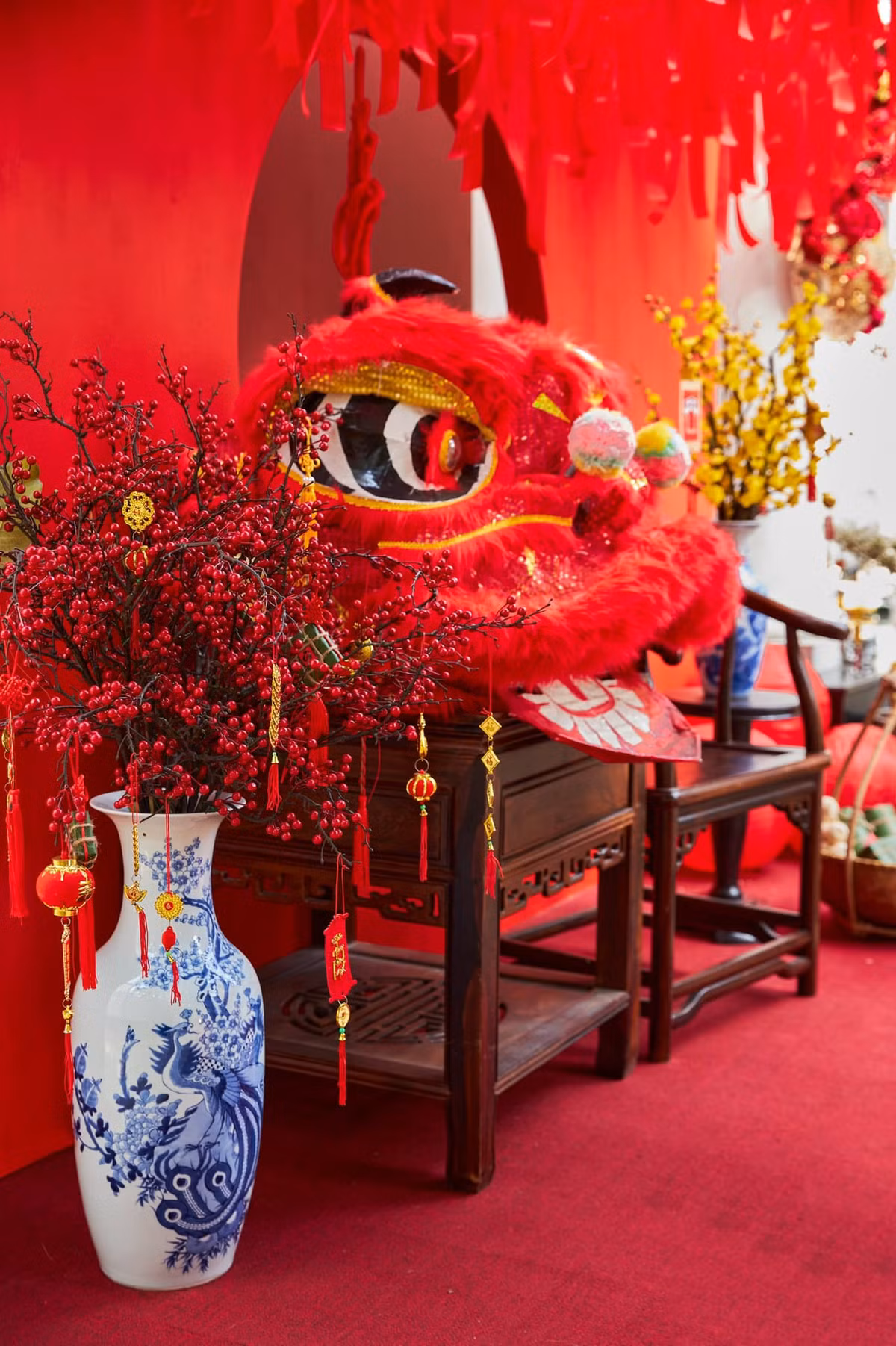 Không gian sống của nữ đại gia quận 7 ngập tràn không khí Tết. Nguồn ảnh: FBNV