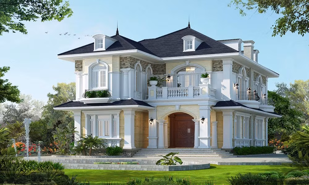 Biệt thự mái thái kết hợp sân vườn rộng thoáng được nhiều gia đình ưa chuộng. Ảnh: We